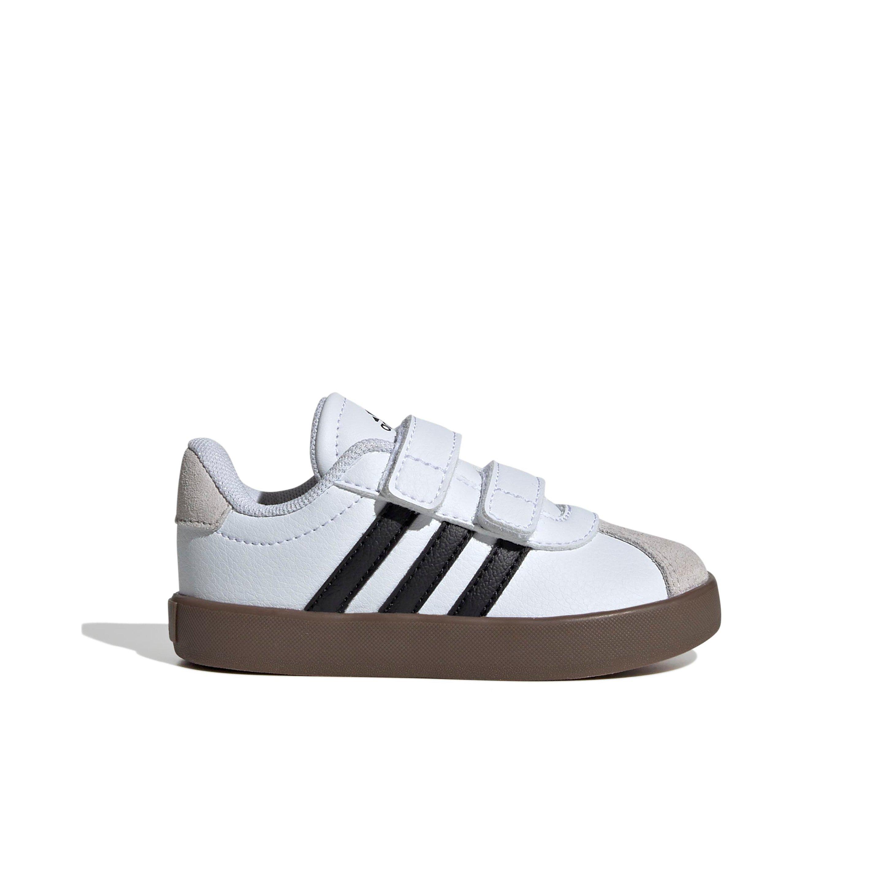 adidas VL Court 3.0 "Ftwr White/Core Black/Grey One" Infant Boys' Shoe - WHITE/BLACK/GREY